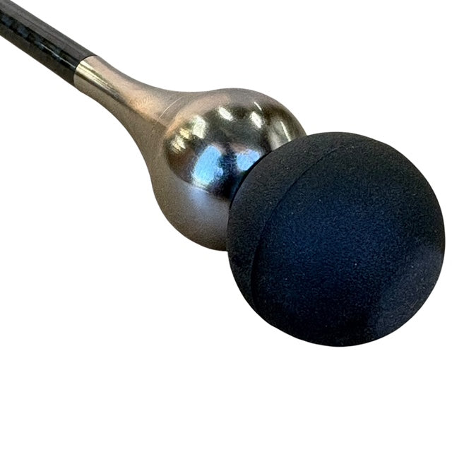 Aluminum teardrop handle with comfort grip ball on the BK Blender