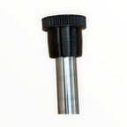 Black TPU hood stand lift arm cap fitted over a metal lift arm, showing the wide protective pad.
