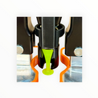 M-Lifter Tab Trap installed with a super straight green pulling tab between the orange puller feet.