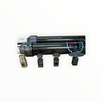 Rail-Gun carbon fiber bodies with three cold glue pulling tabs and a threaded adapter.